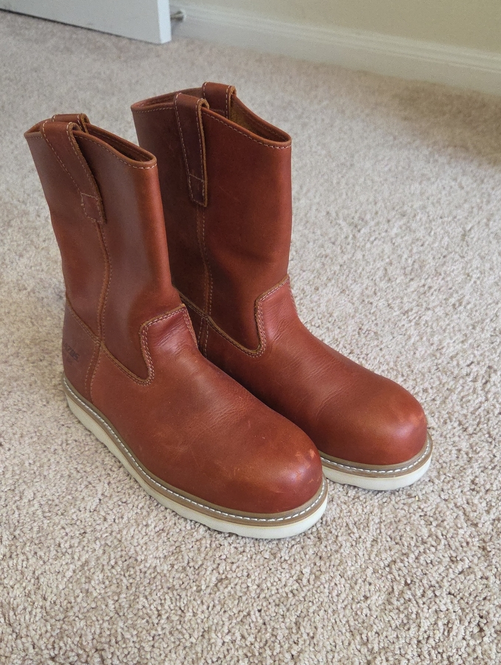 Men's Brown Leather Steel-Toe Work Boots